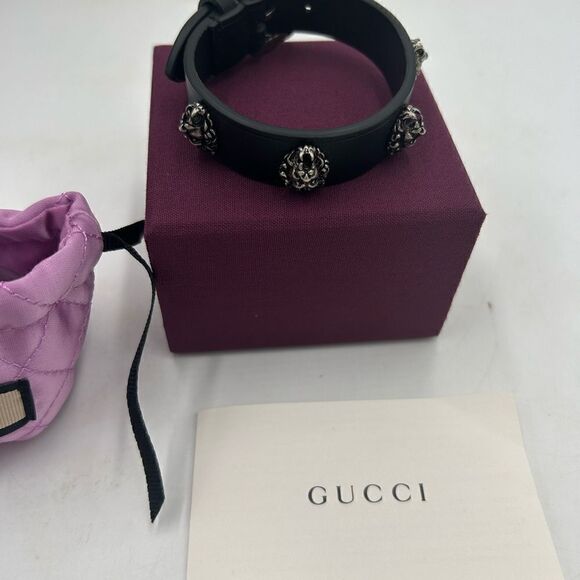 Unisex Gucci, leather bracelet with lion head made in Italy - Picture 3 of 11